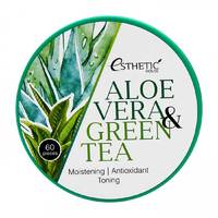 Esthetic House Aloe Vera&Green Tea Hydrogel Eye Patch - Гидрогелевые патчи для глаз алоэ и зеленый чай 60 шт