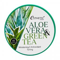 Esthetic House Aloe Vera and Green Tea Hydrogel Eye Patch - Гидрогелевые патчи для глаз алоэ и зеленый чай 60 шт