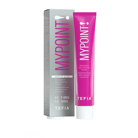 Tefia Mypoint Permanent Hair Coloring Cream - Перманентная крем-краска 9.80 очень светлый блондин коричневый для седых волос 60 мл