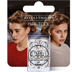 Invisibobble Nano Crystal Clear - Резинка для волос в упаковке с подвесом (прозрачный) 3 шт