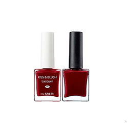 The Saem Lip Kiss and Blush Lacquer and Kissholic Nails - Набор (лак для ногтей,блеск для губ,румяна) тон RD 02 9,5 г + 9,5 г