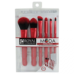 Royal and Langnickel Moda Total Face Red Set - Красный набор кистей для макияжа лица в чехле 
