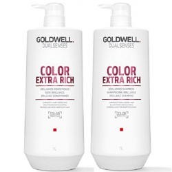 Goldwell Dualsenses Color Extra Rich Brilliance Set - Набор для жестких окрашенных волос (кондиционер 1000мл; шампунь 1000мл)