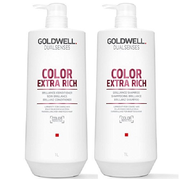 Goldwell Dualsenses Color Extra Rich Brilliance Set - Набор для жестких окрашенных волос (кондиционер 1000мл; шампунь 1000мл)