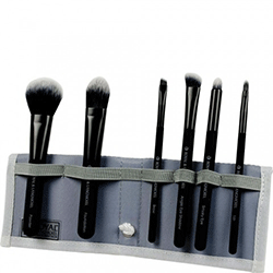 Royal and Langnickel Moda Total Face Black Set - Черный набор кистей для макияжа лица в чехле 