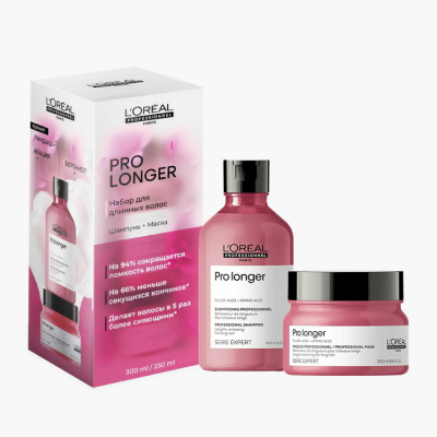 L'Oreal Professionnel Serie Expert Pro Longer - Весенний набор для восстановления волос (шампунь 300 мл + маска 250 мл)