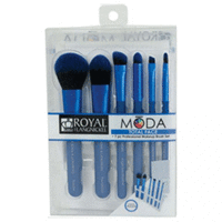 Royal and Langnickel Moda Total Face Blue Set - Синий набор кистей для макияжа лица в чехле 