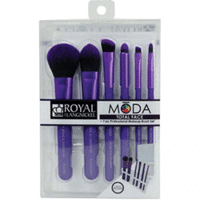 Royal and Langnickel Moda Total Face Purple Set - Фиолетовый набор кистей для макияжа лица в чехле 