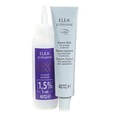 Elea Professional Lux Color Eyebrow Black - Краска для бровей и ресниц тон 4.01 графит 40 мл + 60 мл