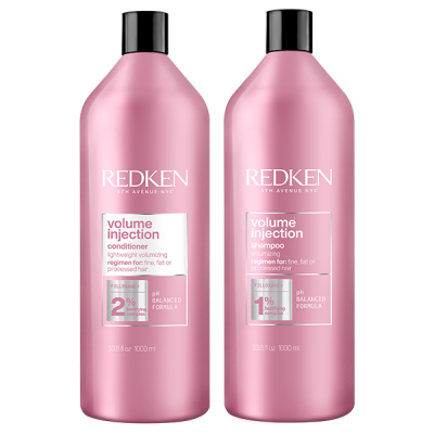 Redken Volume Injection Set - Набор для придания объема тонким волосам (шампунь 1000 мл, кондиционер 1000 мл)
