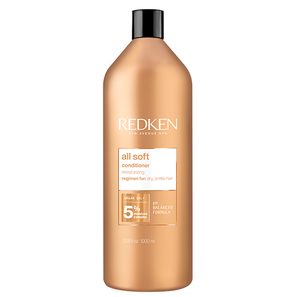 Redken All Soft Conditioner -  Кондиционер с аргановым маслом для сухих и ломких для питания и смягчения волос 1000 мл 