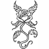 Temptu Pro Transfer Girly Rose With Vines - Трансферная татуировка 