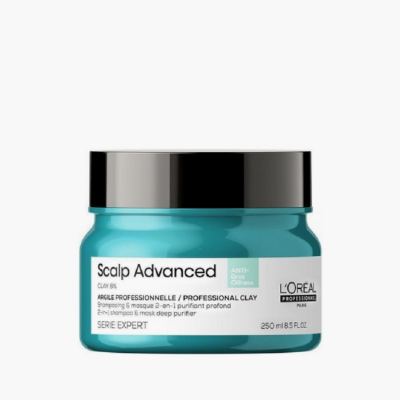 L'Oreal Professionnel Serie Expert Scalp Advanced - Шампунь-маска с глиной для глубокого очищения жирной кожи головы 250 мл