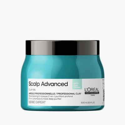 L'Oreal Professionnel Serie Expert Scalp Advanced - Шампунь-маска с глиной для глубокого очищения жирной кожи головы 500 мл