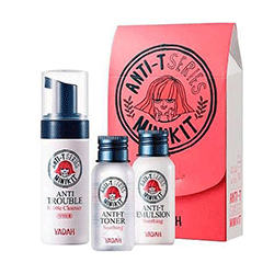 Yadah Anti - T Mini Kit - Мини-набор для ухода за жирной кожей (мусс для умывания 40 мл + тонер 30 мл + эмульсия 30 мл)