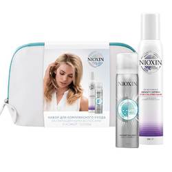 Nioxin Set - Подарочный набор в косметичке (мусс для защиты цвета и плотности окрашенных волос 200 мл, сухой шампунь 65 мл)