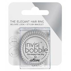 Invisibobble Slim Crystal Clear - Резинка-браслет для волос с подвесом (прозрачный) 3 шт