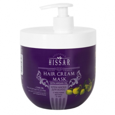 Elea Professional Luxor Apoteker Hissar Mask - Крем-маска для волос с маслами арганы и чиа 1000 мл