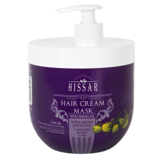 Elea Professional Luxor Apoteker Hissar Mask - Крем-маска для волос с маслами арганы и чиа 1000 мл