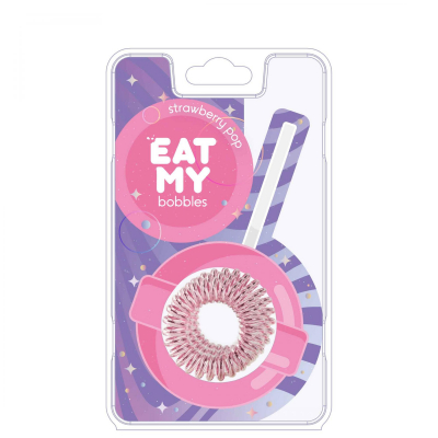 EAT MY Bobbles Strawberry Pop - Резинки для волос "клубничный леденец" 3 шт