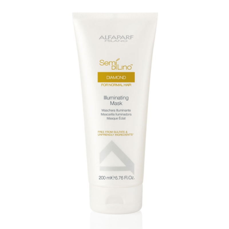 Alfaparf Semi Di Lino Diamond Illuminating Mask - Маска для нормальных волос, придающая блеск, 50 мл