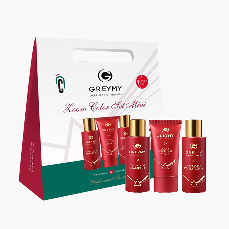 Greymy Zoom Color Set Mini - Набор миниатюр для ухода за окрашенными волосами (шампунь 100 мл + кондиционер 100 мл + маска 50 мл)