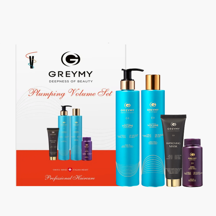 Greymy Plumping Volume Set - Набор для объёма волос (шампунь 250 мл + кондиционер 250 мл + маска 50 мл + пудра 10 мл)