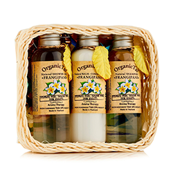 Organic Tai Kit - Набор (натуральный шампунь для волос «франжипани» 120 мл,натуральный бальзам-кондиционер «франжипани» 120 мл,натуральный гель для душа «франжипани» 120 мл) 
