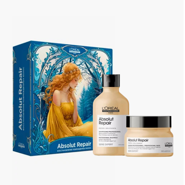 L'Oreal Professionnel Serie Expert Absolut Repair - Новогодний набор для поврежденных волос (шампунь 300 мл + маска 250 мл)