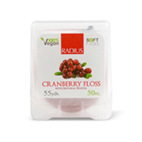 Radius Floss Vegan Xylitol Cranberry 55 Yds  - Нить зубная со вкусом клюквы