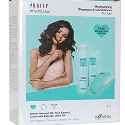 Kaaral Purify Hydra - Набор для волос ( шампунь 300 мл + кондиционер 250 мл  + щетка для волос ) 