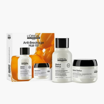 L'Oreal Professionnel Serie Expert Metal Detox Duo - Набор для восстановления окрашенных волос мини (шампунь 100 мл + маска 75 мл)