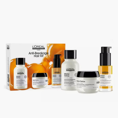 L'Oreal Professionnel Serie Expert Metal Detox Trio - Набор для восстановления окрашенных волос мини (шампунь 100 мл + маска 75 мл + масло 30 мл)