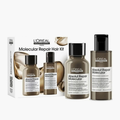 L'Oreal Professionnel Serie Expert Absolut Repair Molecular Duo - Набор мини продуктов для восстановления волос (шампунь 100 мл + сыворотка 75 мл)
