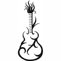 Temptu Pro Transfer Rock Flaming Guitar - Трансферная татуировка 