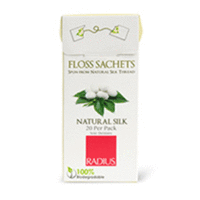 Radius Floss Sachets Natural Silk Biodegradable 20 Рack - Нить зубная без вкуса в одноразовых упаковках 20 шт