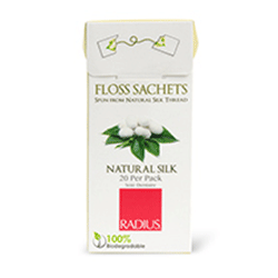 Radius Floss Sachets Natural Silk Biodegradable 20 Рack - Нить зубная без вкуса в одноразовых упаковках 20 шт