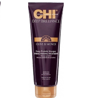 CHI Deep Brilliance Olive and Monoi Protein Masque - Маска для поврежденных волос 237 мл