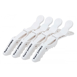 Harizma Professional h10986-01 Jumbo - Зажимы пластиковые усиленные белые (4 шт)