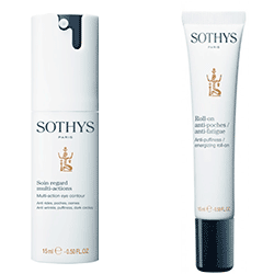 Sothys Eye Contour Line Multi-Action Eye Contour Anti-Puffiness / Energizing Roll-on -  Promo-набор для глаз; крем для мультиактивного ухода за кожей вокруг глаз 15 мл, энергонасыщающий гель против отечности кожи вокруг глаз 15 мл 