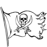 Temptu Pro Transfer Rock Pirate Skull Flag - Трансферная татуировка 