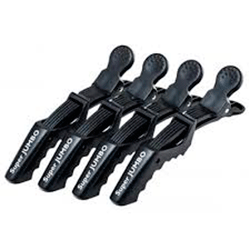 Harizma Professional h10986-15 Jumbo - Зажимы пластиковые усиленные черные (4 шт)