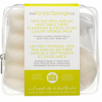 The Konjac Sponge Travel/Gift Bag Duo Pack 100% Pure - Дорожный набор спонжей в косметичке-сеточке