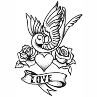 Temptu Pro Transfer Sweet Love Swallow - Трансферная татуировка 