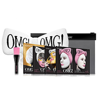 Double Dare OMG Premium Package - Набор "спа" из 4 масок, кисти и белого банта-повязки