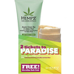 Hempz 2 Tickets Тo Paradise  - Набор "парадиз" (маска-глина отшелушивающая 200 мл+ салфетка из микрофибры в подарок)