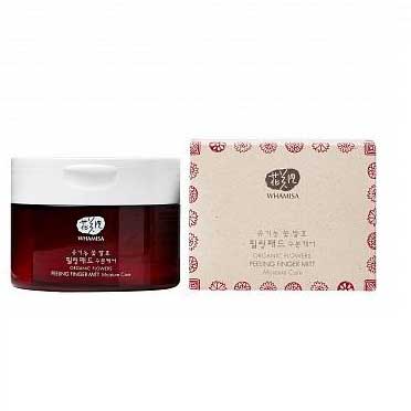 Whamisa Organic Flowers Peeling Finger Mitt - Спонжи для пилинга на основе цветочных ферментов (увлажняющие) 180 г