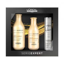 L'Oreal Lipidium Absolut Repair - Подарочный набор (шампунь 300 мл + кондиционер 200 мл+ миниатюра лака в подарок)  