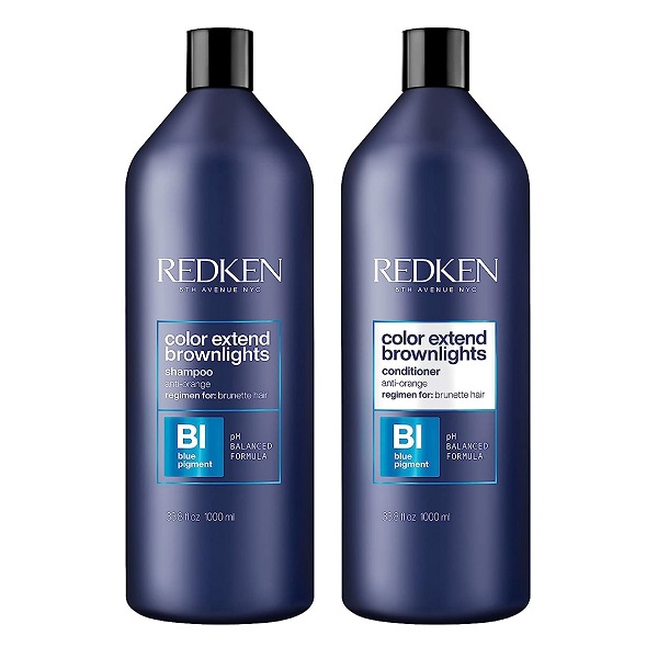 Redken Color Extend Brownlights Set - Набор для брюнеток с синим пигментом (шампунь 1000 мл, кондиционер 1000 мл)