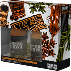 Redken Brews - Подарочный набор "основы мужского ухода из нью-йорка" (шампунь гоу клин 300 мл + шампунь минт клин 300 мл)